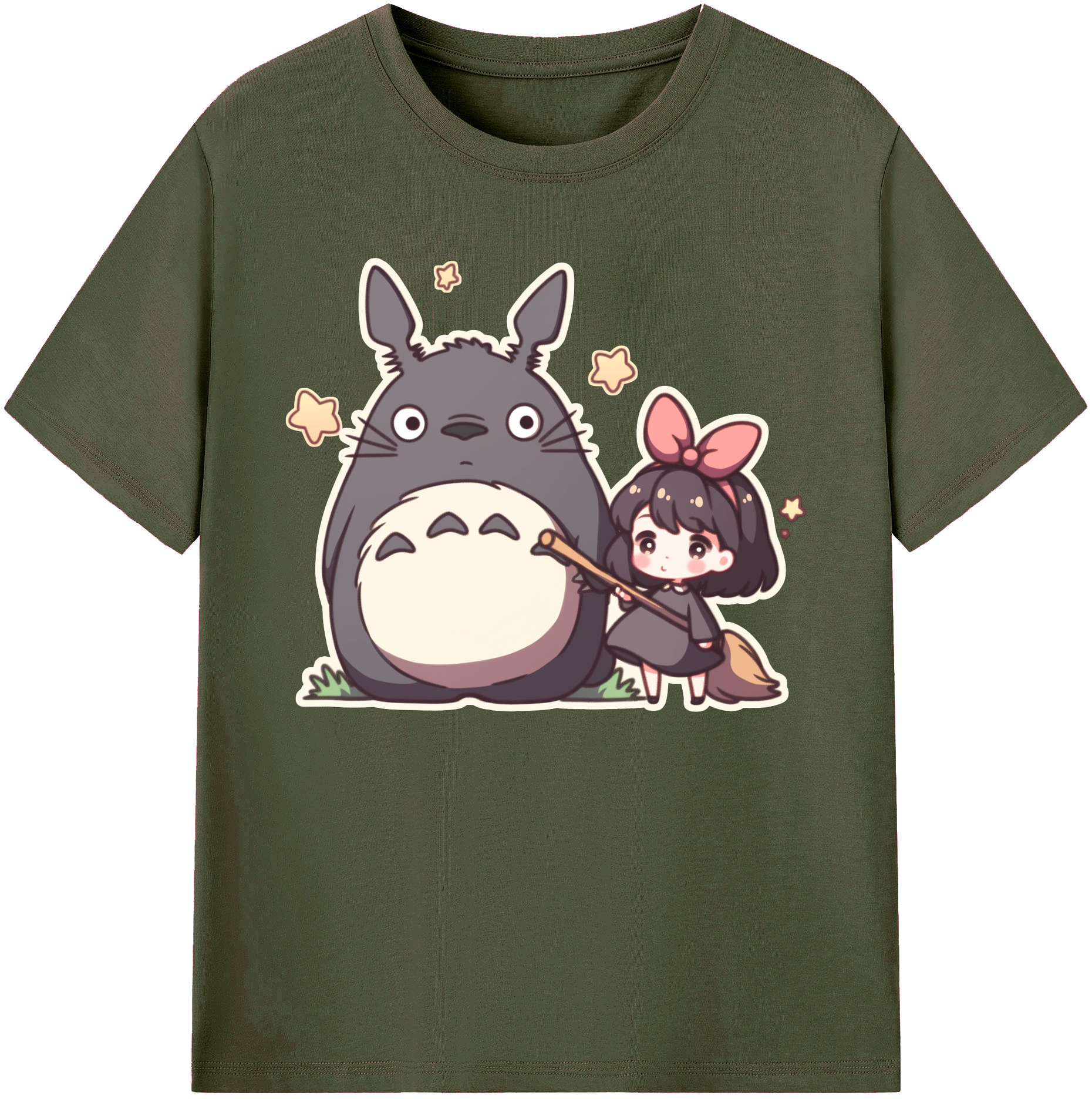 （画像用） となりのトトロ 草壁メイ 草壁サツキ My Neighbor Totoro Satsuki Kusakabe Mei Kusakabe 綿100％ メンズ半袖Tシャツ｜肌触りやわらか＆通気性